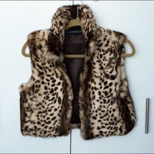 Adrienne Landau leopard printed vest